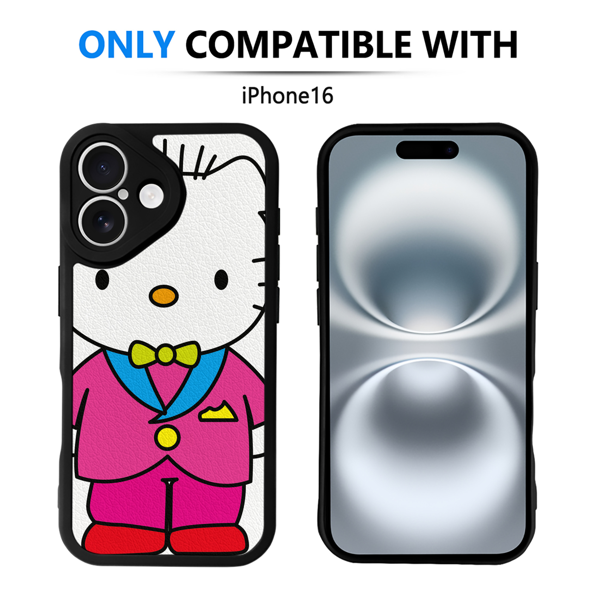 （画像用） Hello Kitty ハローキティ 【iPhone 16シリーズ対応】シリコンスマホケース（レザー調） 材質：シリコン